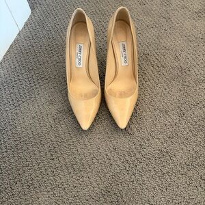 Jimmy Choo Patent Leather Tan Women's Heels